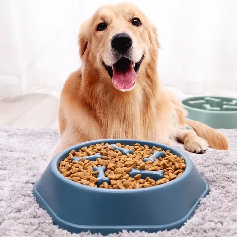 Pet Product Bone Plastic Pet Food Bowl Doggy Puppy Bowl Slow Feeder Dog Bowl