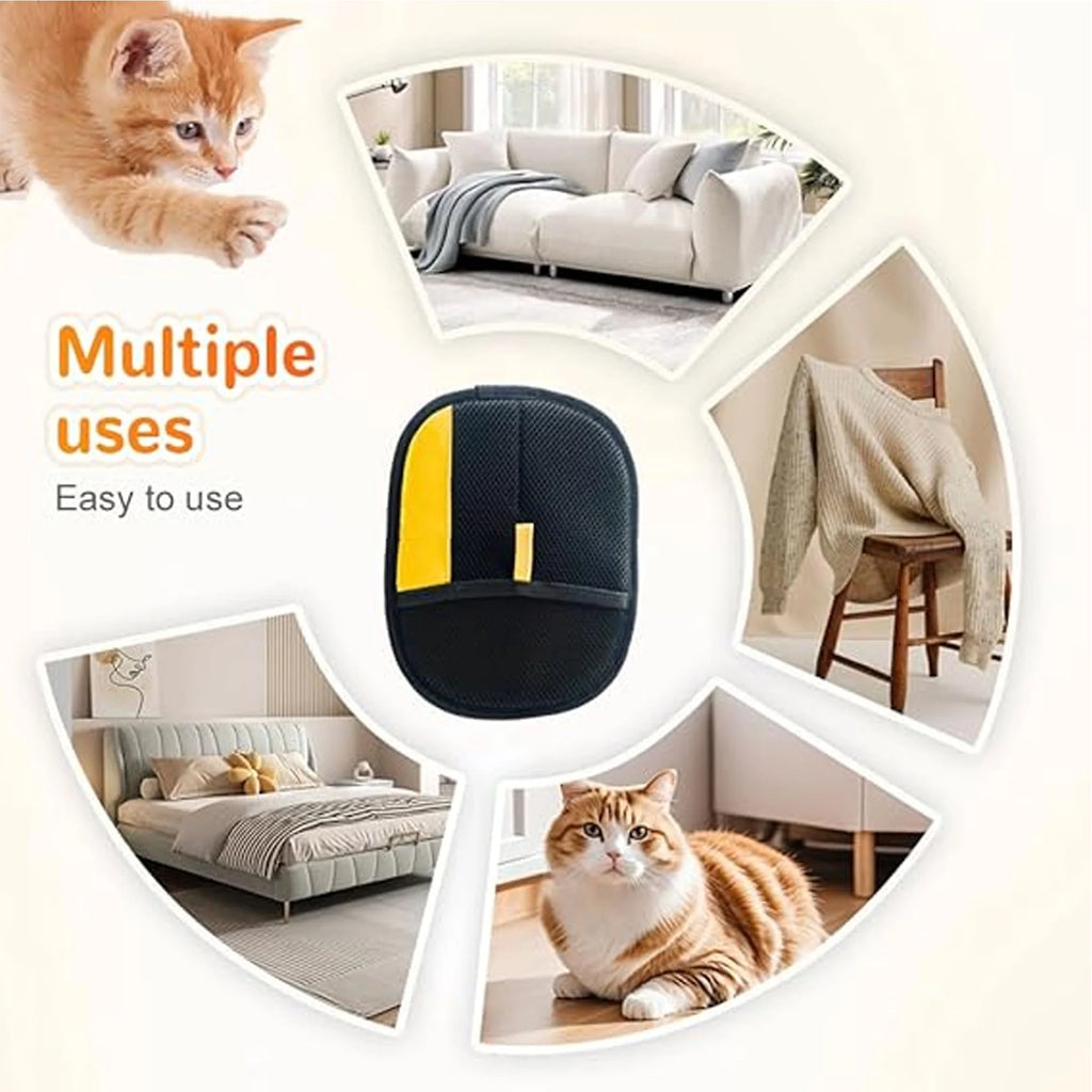 2Pcs Electrostatic Gloves Pet Hair Removal, 2025 Pet Hair Remover Glove, Washable Reusable Dogs Cats Hair Gloves for Furniture Bed Sheets Couch Clothes Carpet Car Seat