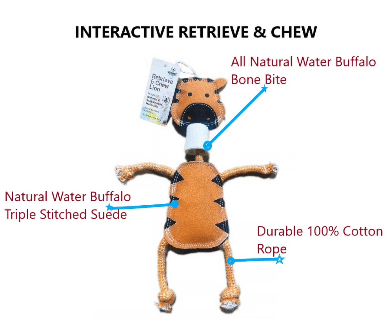 Advance Pet Product Retrieve & Chew Lion with Natural Bone